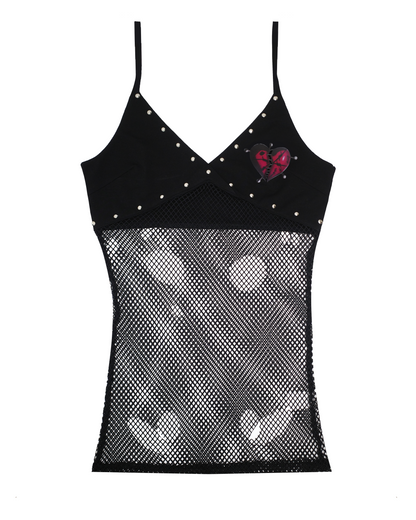 Cross My Heart Fishnet Distressed Camisole