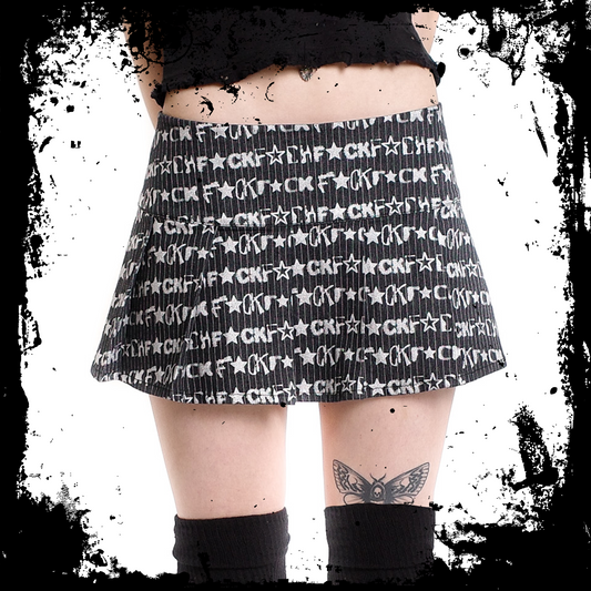 F ☆CK Mini Pleated Skirt
