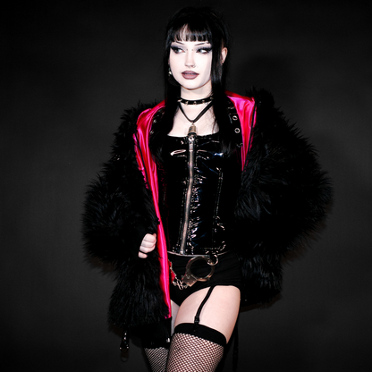 Trouble Faux Fur Hoodie (made to order)